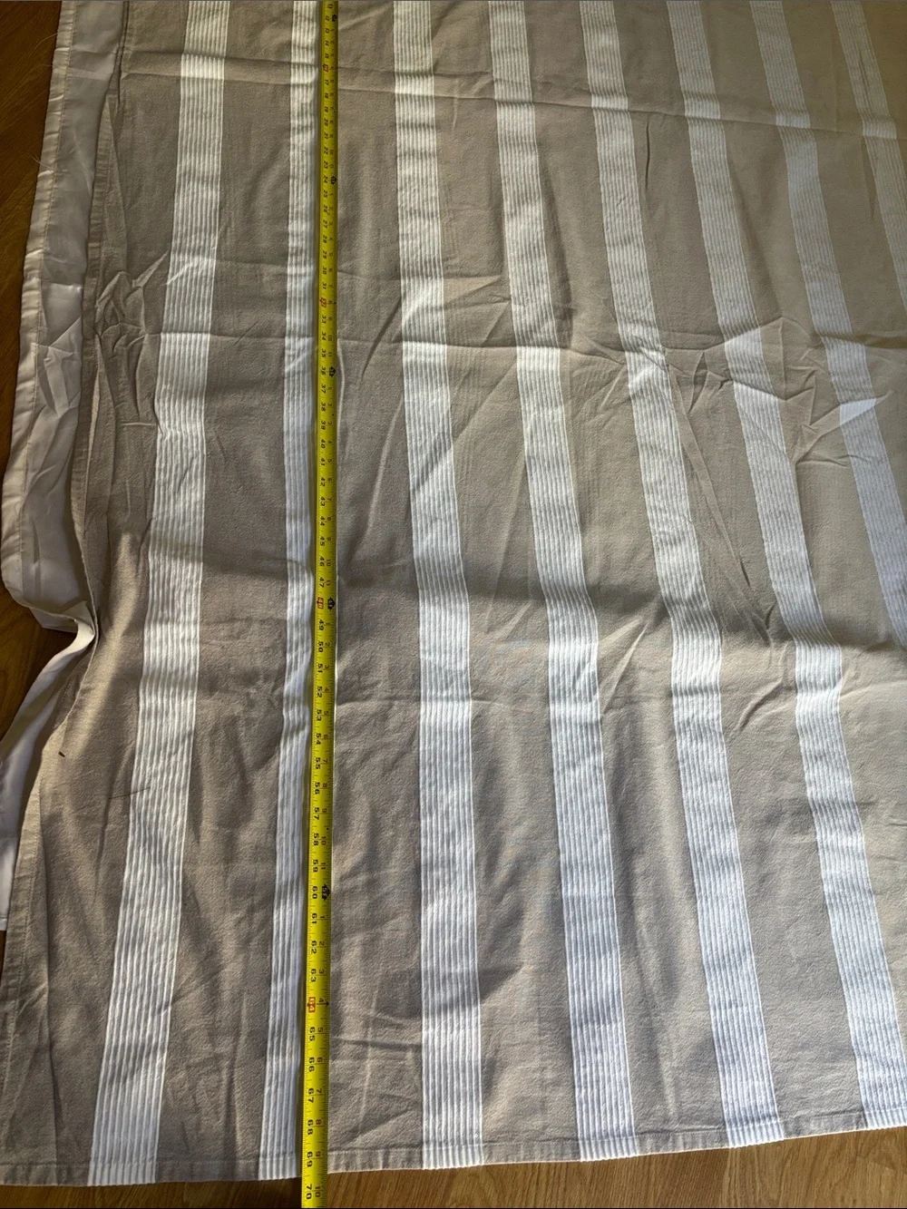 Neutral Striped Curtain Panel ombré - Beige & White